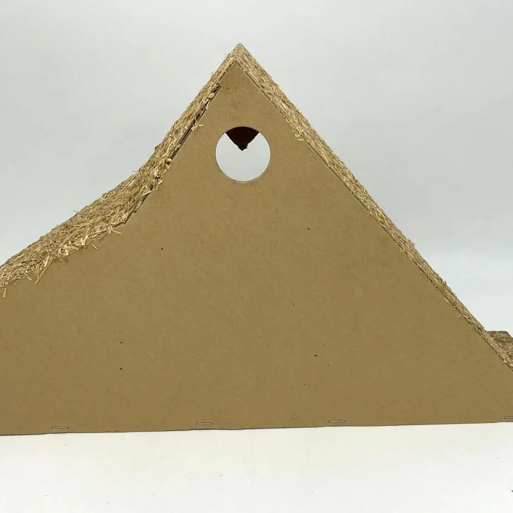 Cardboard Wood Straw‎ Christmas NATIVITY Stable 18 x 6 x 11